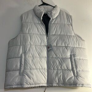 NEW SWISS TECH WOMAN UNISEX LT GREY SLEEVELESS PUFFER VEST SIZE 3X (24w - 26W)